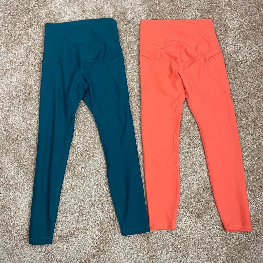 Old Navy Maternity Powersoft Leggings Small Bundle High Waisted Pockets Lot of 2